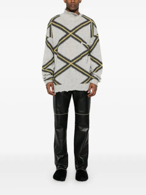Marni diamond-check distressed jumper