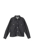 Black Comme Des Garçons button long-sleeve denim jacket