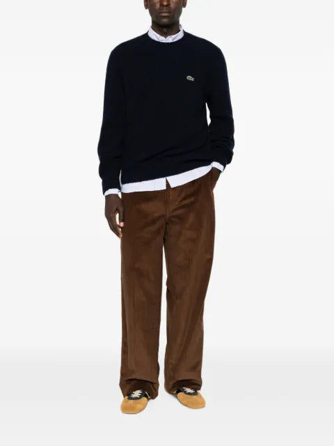 Lacoste ribbed-knit raglan-sleeve sweater