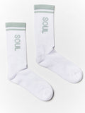 WHITE/TEAL CALF SOCK