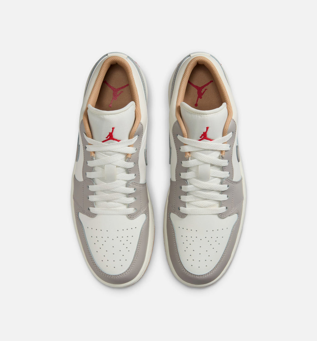 Air Jordan 1 Low Mens Lifestyle Shoe - Sail/Fire Red/College Grey/Hemp